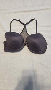 Victoria's Secret Body By Victoria Racerback Demi Bra Size 34C Gray Lace